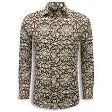 Herrskjortor Långärmade - Blus Herr Vuxna - Slim Fit - Bordeaux