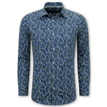 Blus Herr Vuxna - Herrskjorta Slim Fit - Blå