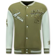 Baseballjacka - Collegejacka Herr - Brun