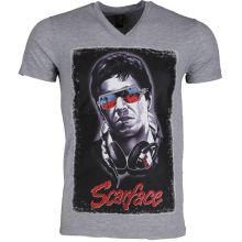 Scarface Headphone - T-Shirt Herr Grå