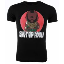 A-team Mr. T Shut Up Fool Print - Herr T-Shirt Svart