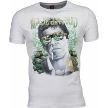 Scarface Made To Get Paid Print - Herr T-Shirt Vit