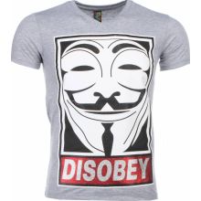 Anonymous Disobey Print - T-Shirt Herr Grå