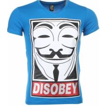 Anonymous Disobey Print - Herr T-Shirt Blå