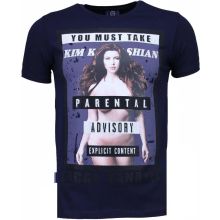 Kim Kardashian Rhinestone - T-Shirt Herr Marinblå