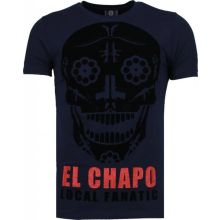El Chapo Flockprint - T-Shirt Herr Marinblå