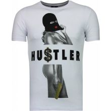 Hustler Rhinestone - T-Shirt Herr Vit