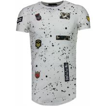 Military Patches Paint Splash - Herr T-Shirt - T T - Vit