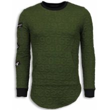 D Numbered Pocket Long Fit - Sweater Herr Grön