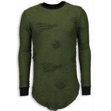 Destroyed Look New Trend Long Fit - Herr Tröja Grön