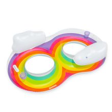 Bestway uppblåsbart hjul med handtag och ryggstöd 186x116 cm Strand och pool 43648