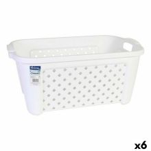 Tvättkorg Tontarelli 8065405/112 35 L Vit Rektangulär 58 x 38 x 26 cm (6 antal)