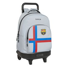 Skolväska med hjul F.C. Barcelona Grå (33 x 45 x 22 cm)