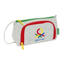Pennfodral med tillbehör Benetton Pop Grå 20 x 11 x 8.5 cm (32 Delar)