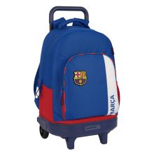Skolväska med hjul F.C. Barcelona Blå Rödbrun 33 X 45 X 22 cm