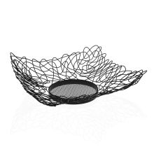 Fruktskål Versa Svart Metall Stål (29 x 10 x 29 cm)