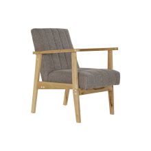 Fåtölj DKD Home Decor Naturell Beige Polyester Furu (63 x 68 x 81 cm)