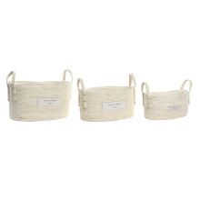 Korg - set DKD Home Decor Bomull Fibrer (34 x 23 x 20 cm)