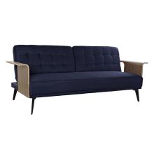 Bäddsoffa DKD Home Decor Blå Brun Svart Metall Modern Urban 203 x 87 x 81 cm