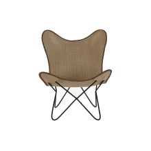 Stol DKD Home Decor Metall Rattan (74 x 78 x 92 cm)