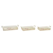 Uppsättning med Brickor DKD Home Decor Rosa Metall Aluminium 8 cm 40 x 21 x 8 cm (3 antal)