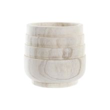 Kruka DKD Home Decor Brun Naturell Fyrkantig Boho 17 x 17 x 16 cm
