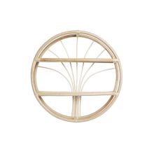 Bokhylla DKD Home Decor Vägg Naturell Rattan 2 Hyllor (60 x 14 x 60 cm)