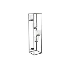 Ljusstakar DKD Home Decor Glas Svart Transparent 18 x 18 x 76 cm Järn