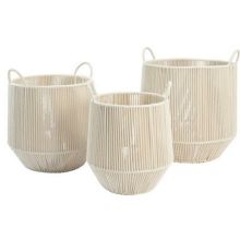 Korg - set DKD Home Decor Beige Metall (3 Delar)
