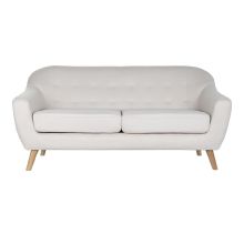 Soffa DKD Home Decor Naturell Polyester Gummiträ Kräm (172 x 82 x 82 cm)