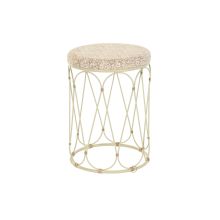 Sidobord DKD Home Decor Naturell Metall Kräm Rattan (35 x 35 x 49 cm)