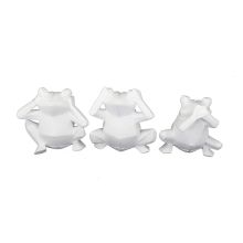 Prydnadsfigur DKD Home Decor 18,5 x 13 x 17,8 cm Vit Groda (3 antal)