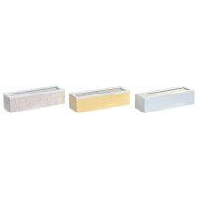 Låda för örtte DKD Home Decor 30 x 9 x 8 cm Glas Blå Rosa 3 Delar Trä MDF