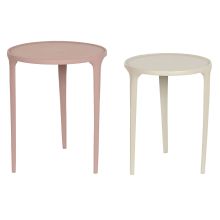 2-bordsset DKD Home Decor Beige Rosa 40 x 40 x 50 cm