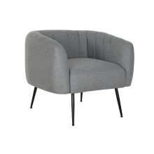 Fåtölj DKD Home Decor Svart Grå Skum Trä Metall 81 x 75 x 73 cm