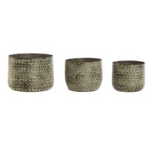 Set med planteringskärl Home ESPRIT Grön Aluminium 17 x 17 x 13 cm