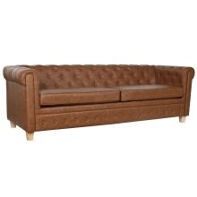 3-mans soffa Home ESPRIT Brun Naturell Vintage 218 X 78 X 70 cm