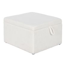Sittpall Home ESPRIT Vit Polyester Trä MDF 60 x 60 x 36 cm