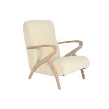Fåtölj Home ESPRIT Vit Naturell 57 x 55 x 85 cm