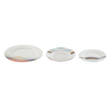 Servissats Home ESPRIT Blå Grön Porslin Tropiskt 18 Delar 27 x 27 x 2 cm