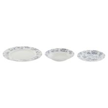 Servissats Home ESPRIT Blå Porslin Blommig 18 Delar 27 x 27 x 2 cm
