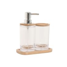 Badkit Home ESPRIT Transparent Naturell Bambu Aluminium polystyren 16 x 9 x 18 cm