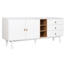 Skänk Home ESPRIT Vit Naturell 180 x 40 x 75 cm