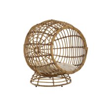 Säng för husdjur Home ESPRIT Vit Naturell syntetisk rattan 60 x 58 x 58 cm