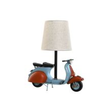Bordslampa Home ESPRIT Blå Orange linne Metall 31 x 15 x 34 cm