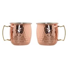 Set med 2 muggar Home ESPRIT Gyllene 480 ml