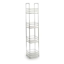 Badrumshyllor Berilo W4870 Transparent Silvrig Metall Plast