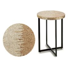 Sidobord Beige Gyllene Metall Vit Pärlemor 45 x 62 x 45 cm