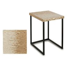 Sidobord Vit Beige Gyllene Metall Pärlemor 47 x 62 x 47 cm