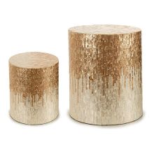 Sittpall Gyllene Silvrig Vit Beige Pärlemor spånskiva